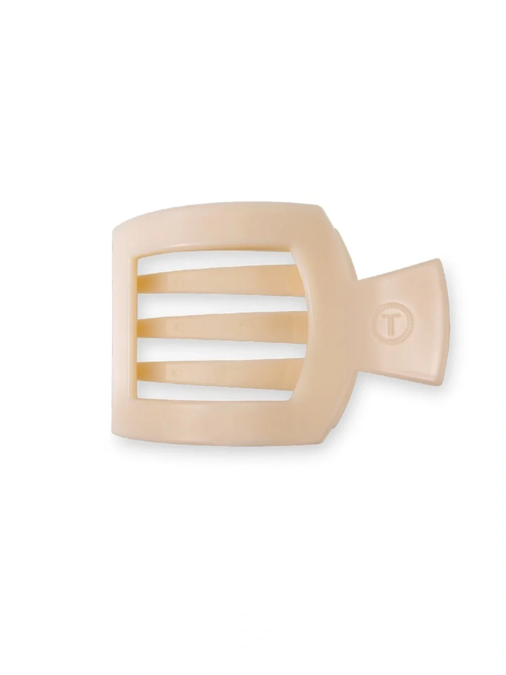 TELETIES • Almond Beige Small Flat Square Hair Clip • New in Packaging